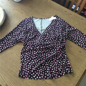 Lane Bryant Floral V-Neck Women's Top